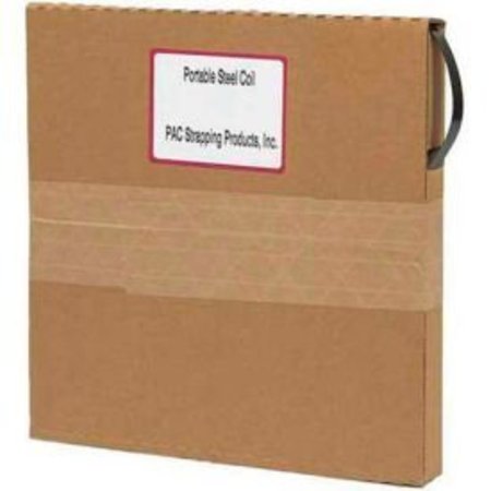 PAC STRAPPING PRODUCTS Pac Strapping Portable Steel Strapping Coil In Self Dispensing Carton, 200'L x 5/8"W x 0.020" Thick 5/8X.020 CP-PAC